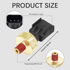 Engine Oil Pressure Sensor Switch, Oil Sending Unit, Engine Oil Pressure Sensor Sender Switch Compatible with Dodge, Jeep, Chrysler, Ram, Replace 5149064AA, 5149062AA, 56028807AB