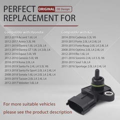 OTUAYAUTO MAP Manifold Absolute Pressure Sensor - Replacement for 2012-2019 Hyundai Accent, 2010-2019 Tucson, 2008-2018 Sonata, 2011-2019 Elantra, 2010-2013 Kia Forte, 08-16 Optima OEM 39300-2B000