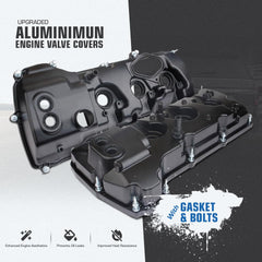 Upgraded Aluminimun Engine Valve Covers Left Right Compatible with Ford F-150 Expedition Transit Mark LT Navigator 3.5 EcoBoost Valve Cover 13-19 2013-2019