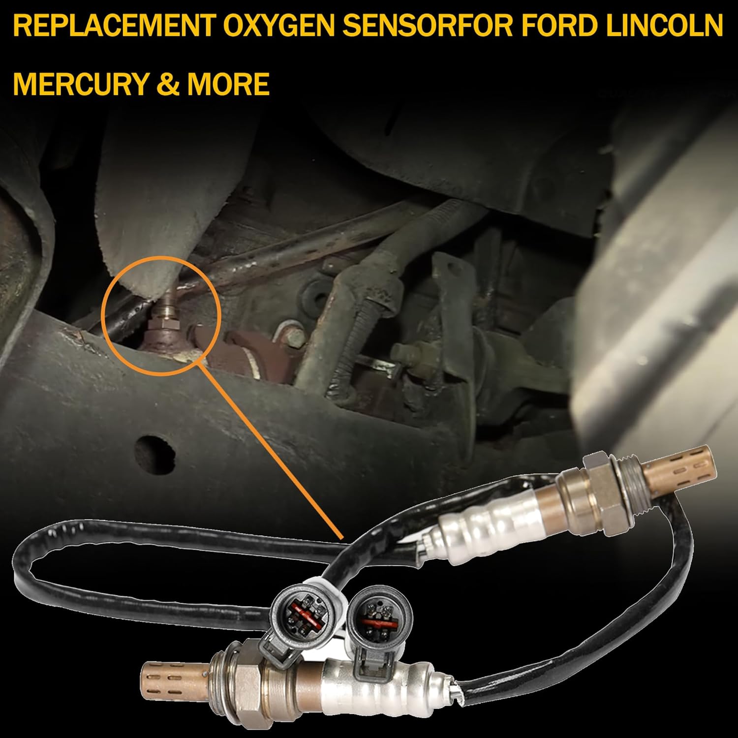 Oxygen Sensor Upstream Downstream O2 2Pcs | Compatible with Ford F150 F250 Ranger Expedition Explorer Escape, Mazda Tribute, Lincoln & More Replace# 15717, 15716, 15664, ZZC318861